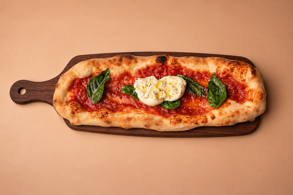 burrata & tomato flatbread
