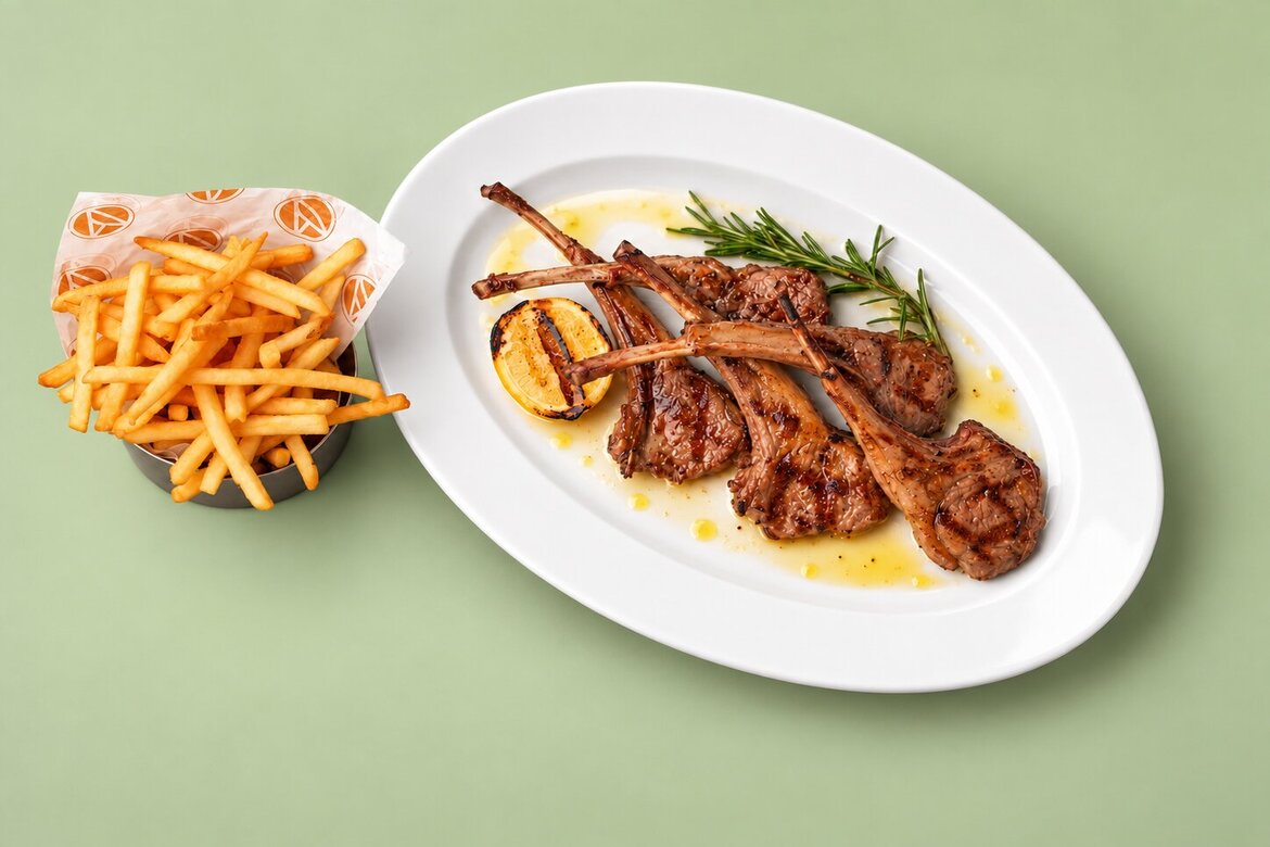 charcoal-grilled lamb chops