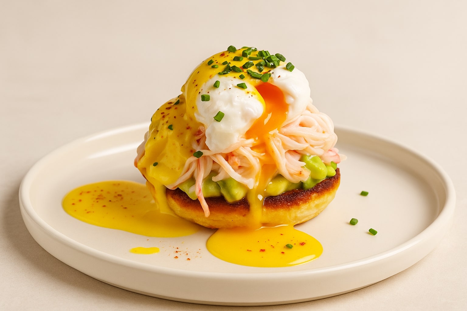 crab avocado benedict