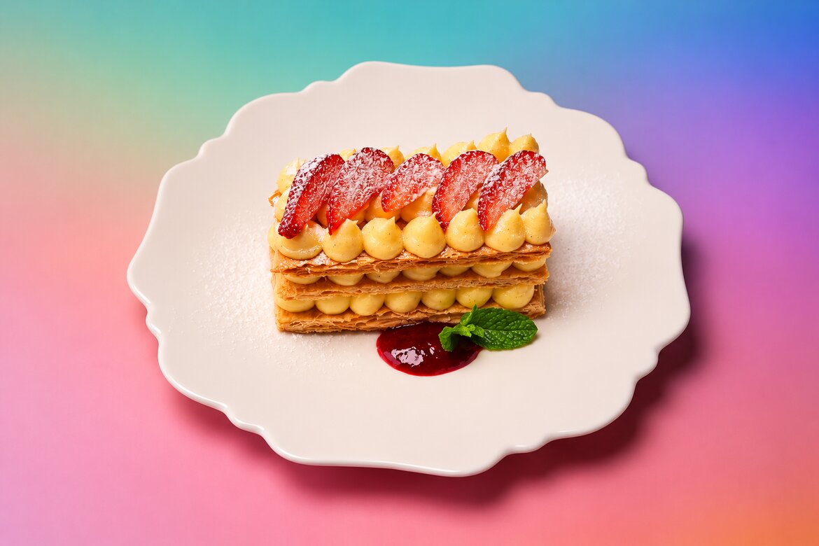 strawberry mille feuille