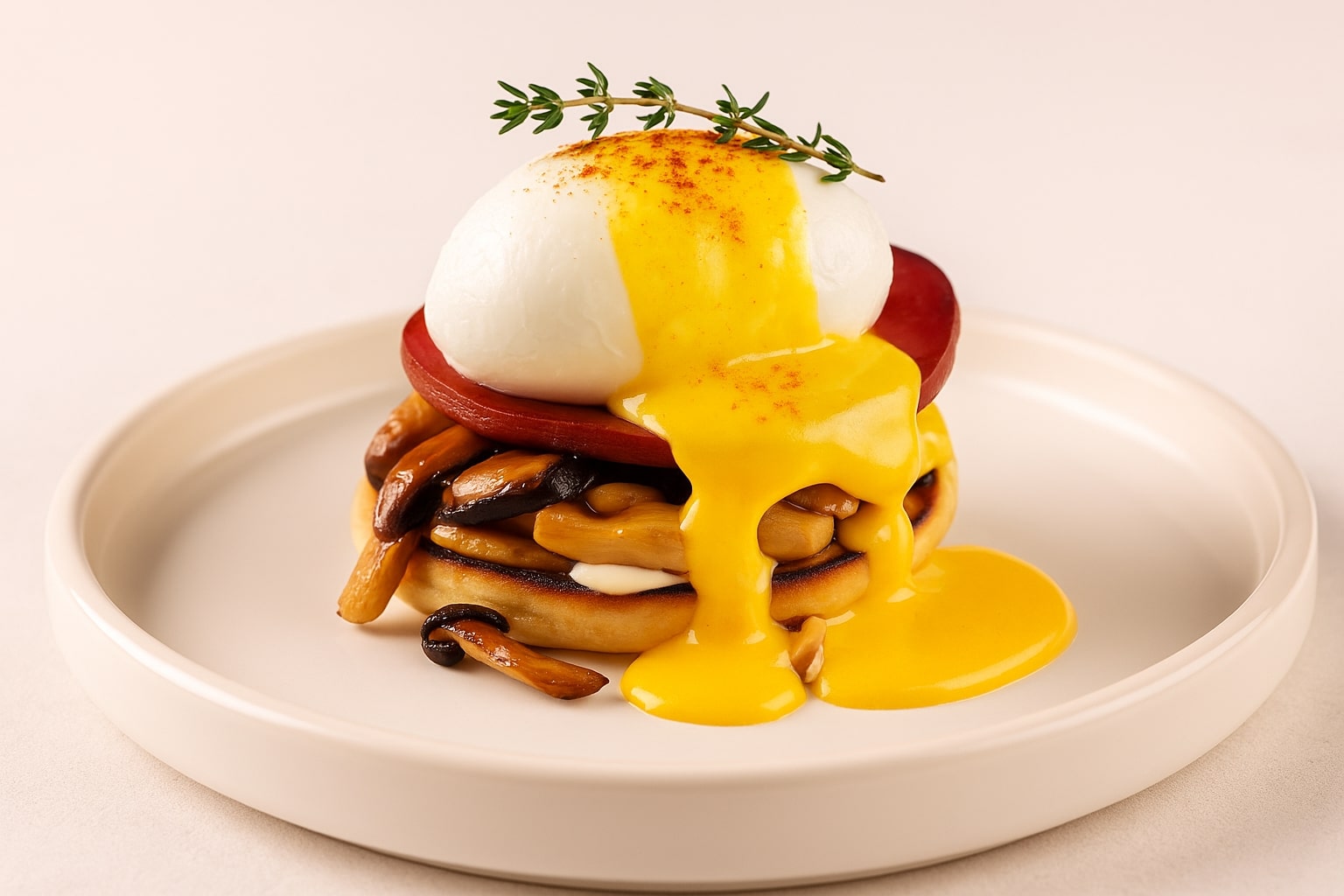 mushroom bresaola benedict