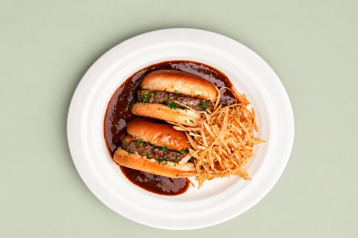 aura rib-eye burger